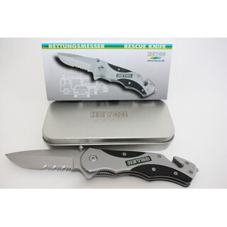 Heyco Rettungsmesser ( Rescue Knife ) mit Gurtschneider in Metallbox