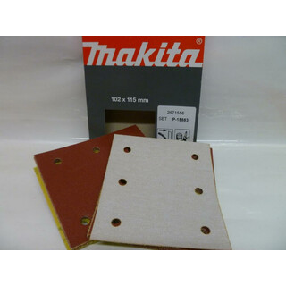 Makita Schleifblatt 114 x 102mm, Sortiert, 10er Pack,  6-Loch Klett, BO4555, BO4558, BO4565  P-15883