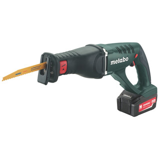 Metabo Akku-Säbelsäge ASE 18 LTX (602269610); Kunststoffkoffer; 2x18V/4Ah Li-Ion + ASC 30-36 V