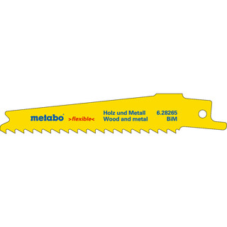 Metabo Sbelsgebltter, Holz+Metall, Serie flexible, 100x 0,9 mm, BiM, 4 mm/ 6 TPI , 5 Stck (628265000)